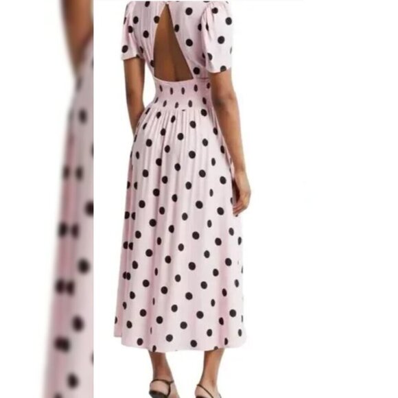 AFRM Jamie Print Open Back Short Sleeve Dress - Picture 2 of 3